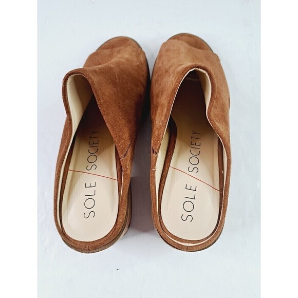 Sole Society Tammie Brown Leather Mules Women’s Size 10M - Picture 7 of 9
